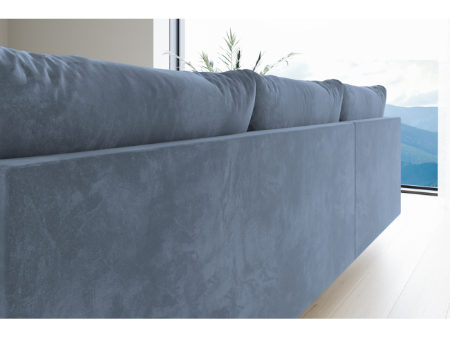 Narożnik Bego L bez funkcji spania welur Monolith 70 szaro-niebieski