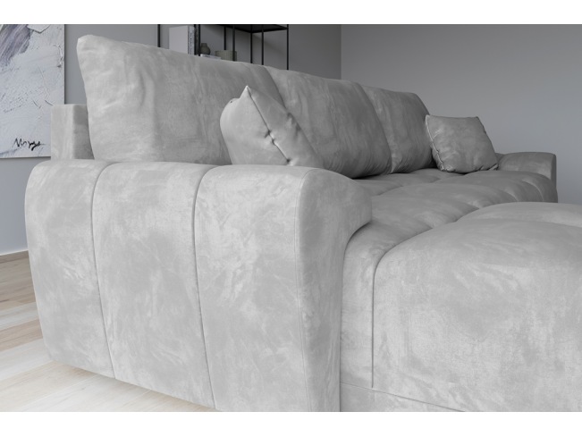 Narożnik Bego L bez funkcji spania welur Monolith 84 jasny szary