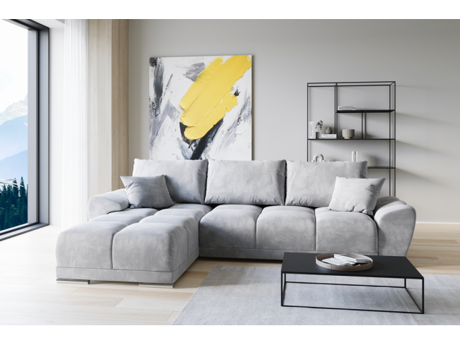 Narożnik Bego L bez funkcji spania welur Monolith 84 jasny szary