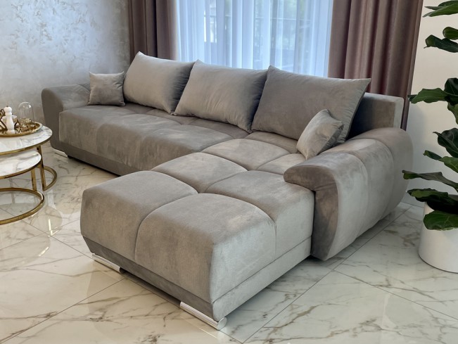 Narożnik Bego L bez funkcji spania welur Monolith 84 jasny szary