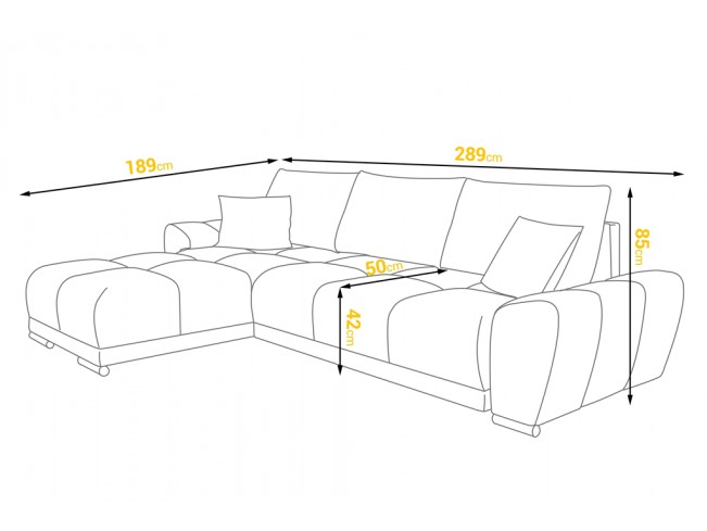 Narożnik Bego L bez funkcji spania welur Monolith 85 szary
