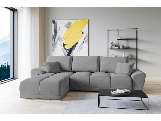 Narożnik Bego L bez funkcji spania welur Monolith 85 szary