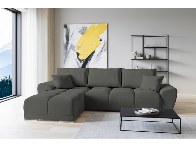 Narożnik Bego L bez funkcji spania welur Monolith 92 popielaty