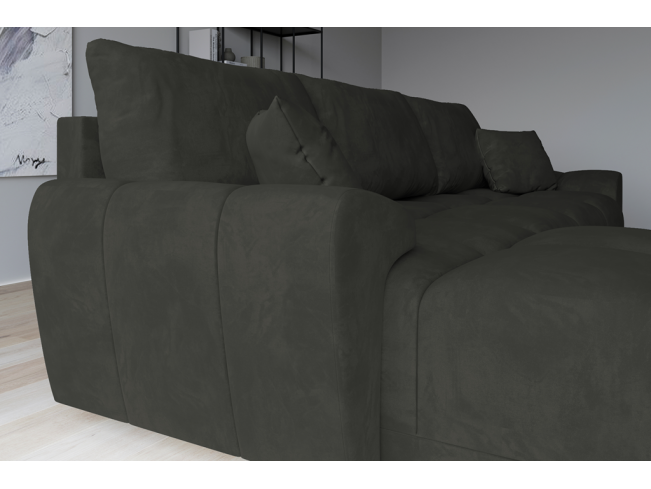 Narożnik Bego L bez funkcji spania welur Monolith 95 ciemny szary