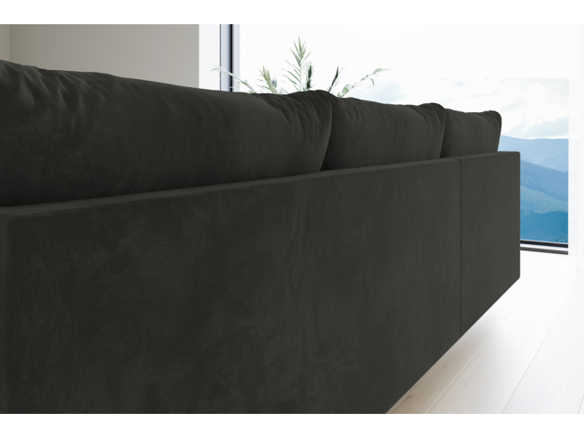 Narożnik Bego L bez funkcji spania welur Monolith 95 ciemny szary