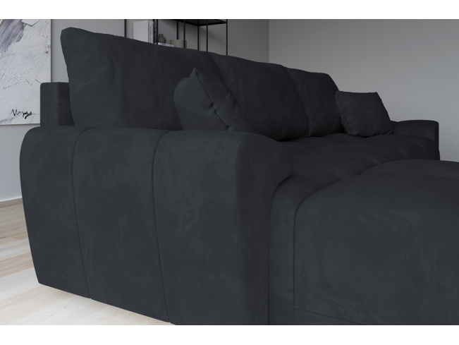 Narożnik Bego L bez funkcji spania welur Monolith 97 ciemny grafit