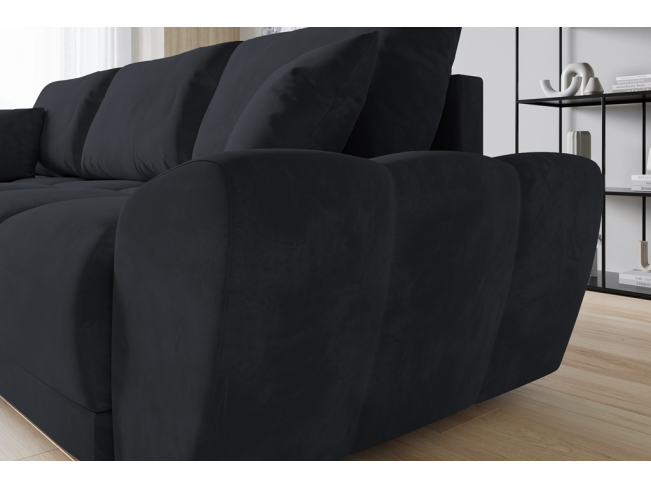 Narożnik Bego L bez funkcji spania welur Monolith 97 ciemny grafit