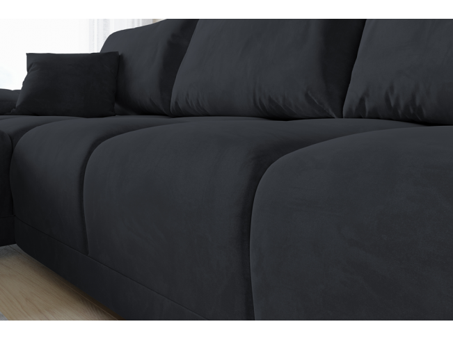 Narożnik Bego L bez funkcji spania welur Monolith 97 ciemny grafit