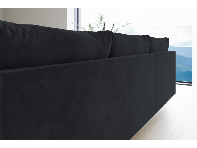 Narożnik Bego L bez funkcji spania welur Monolith 97 ciemny grafit