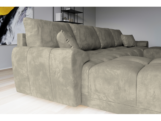 Narożnik Bego U bez funkcji spania welur Monolith 02 ecru