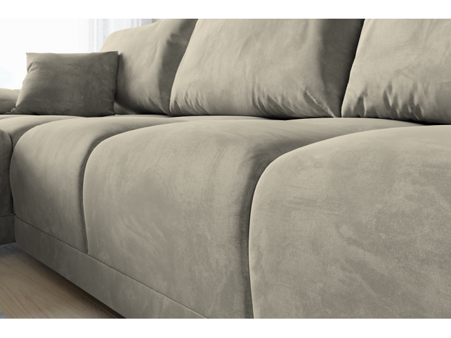 Narożnik Bego U z funkcją spania welur Monolith 02 ecru