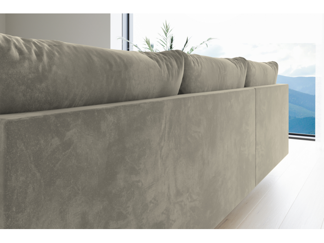Narożnik Bego U z funkcją spania welur Monolith 02 ecru
