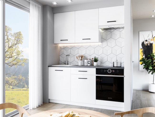 Kuchnia Leto 1 biały mat 180 cm