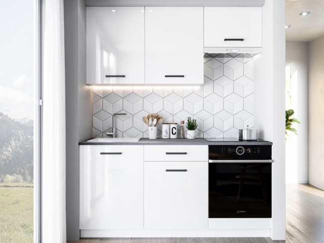 Kuchnia Leto 1 biały połysk 180 cm