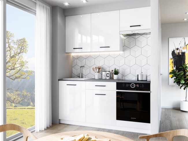 Kuchnia Leto 1 biały połysk 180 cm