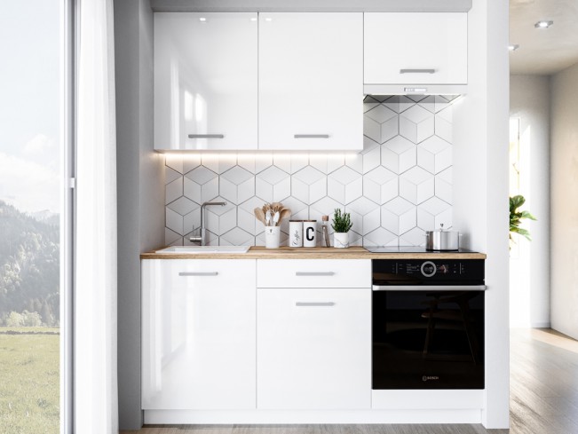 Kuchnia Leto 2 biały połysk 180 cm