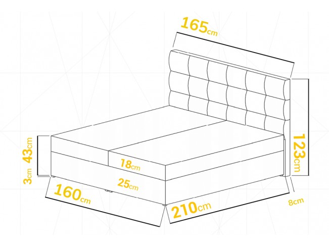 Łóżko kontynentalne Sleepy 160 Madryt 920 biały