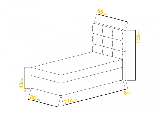Łóżko kontynentalne Sleepy 80 Sawana 80 niebieski jeans
