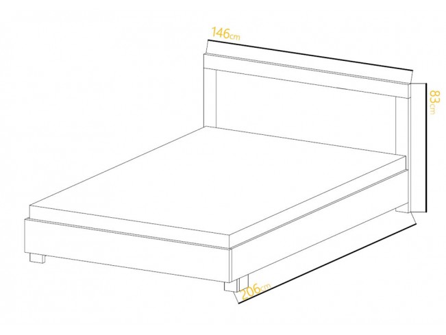 Łóżko korpusowe Lona 140 sonoma