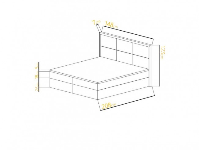 Łóżko kontynentalne Asti 140 Madryt 9100 czarny