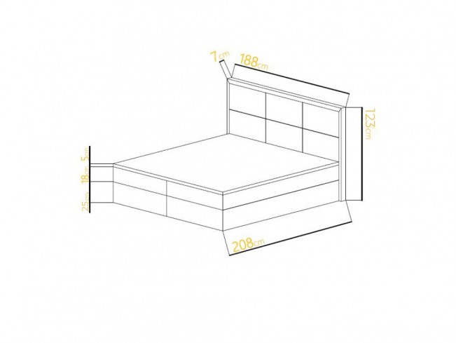 Łóżko kontynentalne Asti 180 Riviera 16 szary beż