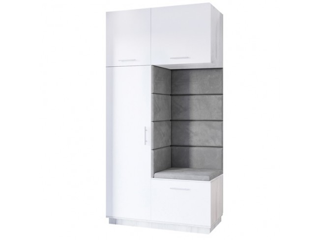 Szafa garderoba Milo 4 120 biały mat - widok z przodu