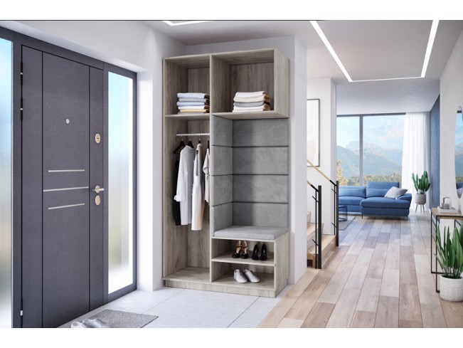 Szafa garderoba Milo 4 szary/mat 120 cm