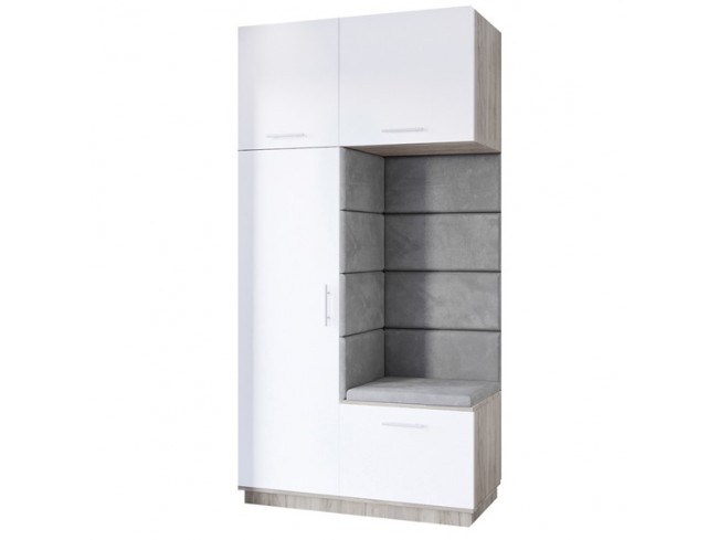 Szafa garderoba Milo 4 120 szary mat - widok ogólny