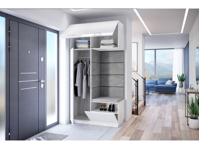 Szafa garderoba Milo 4 biały/połysk 120 cm