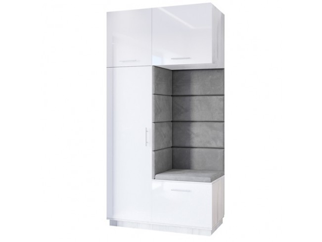 Szafa garderoba Milo 4 120 biały połysk - widok ogólny