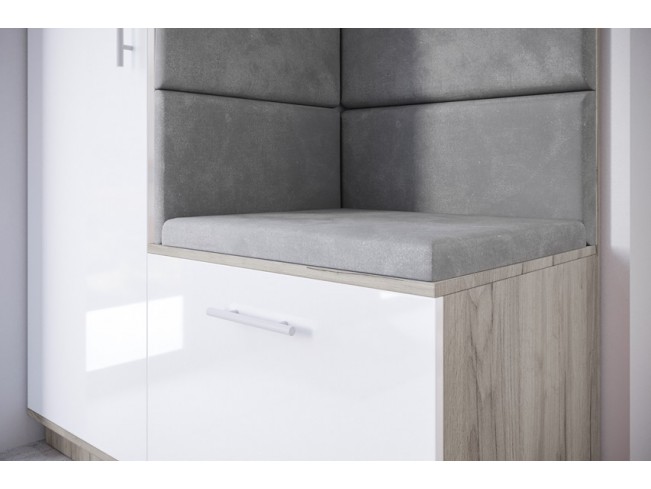 Szafa garderoba Milo 4 szary/połysk 120 cm