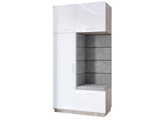 Szafa garderoba Milo 4 120 szary połysk - widok ogólny
