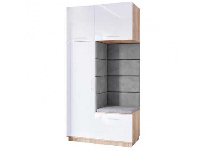 Szafa garderoba Milo 4 złoty połysk 120 cm - widok ogólny