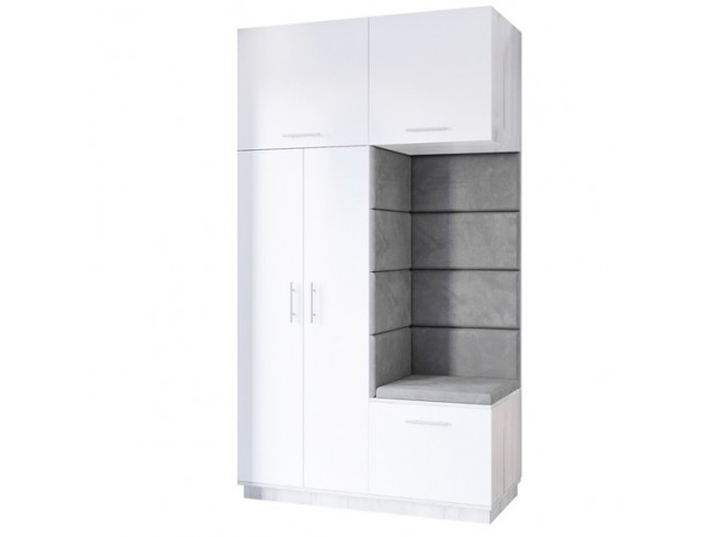 Szafa garderoba Milo 4 biały mat 150 cm - widok ogólny