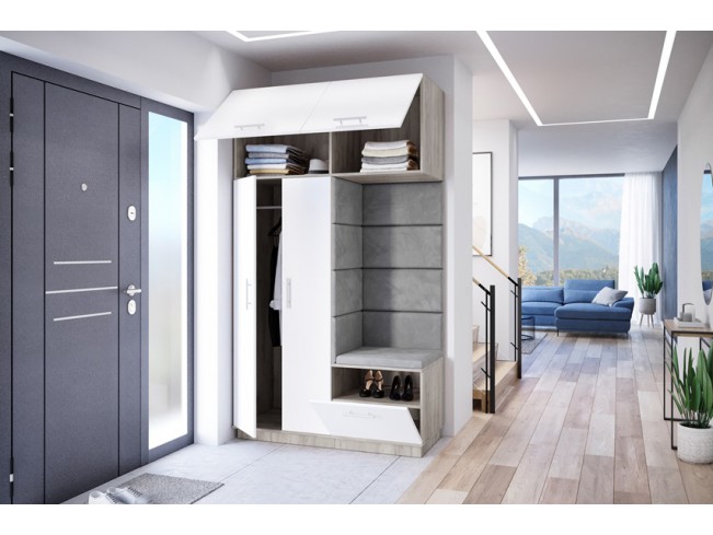 Szafa garderoba Milo 4 szary/mat 150 cm