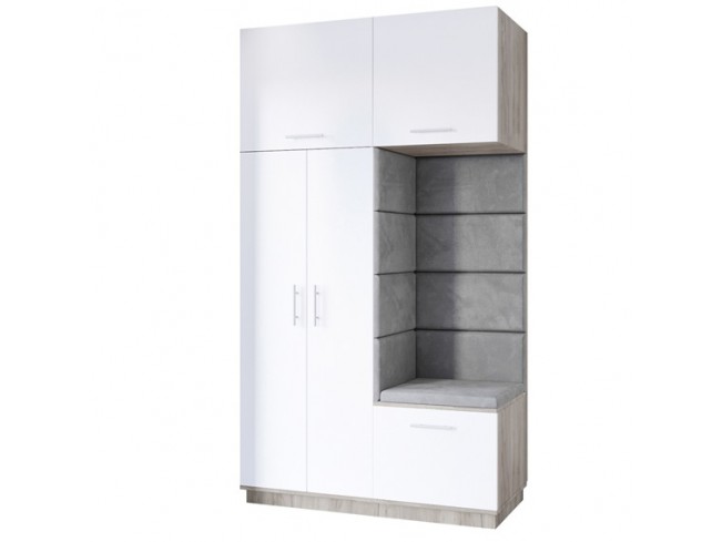 Szafa garderoba Milo 4 szary mat 150 cm - widok ogólny