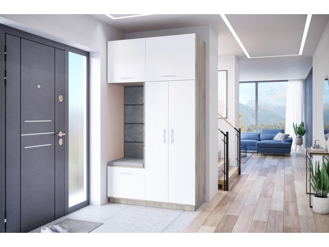 Szafa garderoba Milo 4 szary/mat 150 cm