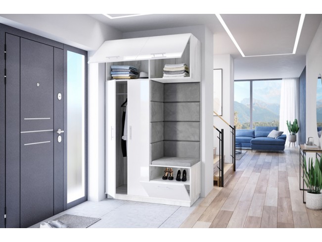 Szafa garderoba Milo 4 biały/połysk 150 cm