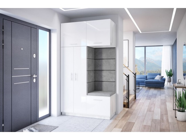 Szafa garderoba Milo 4 biały/połysk 150 cm