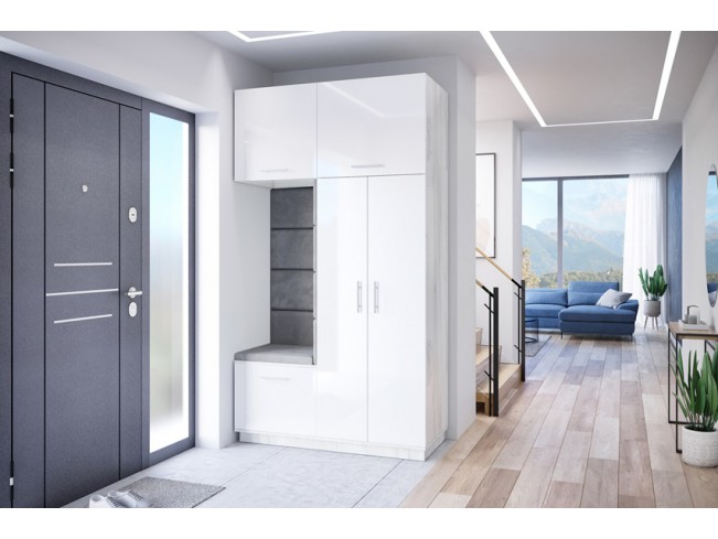 Szafa garderoba Milo 4 biały/połysk 150 cm