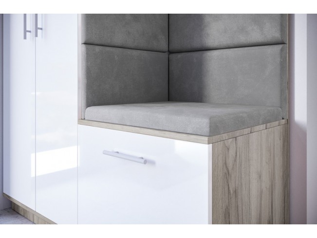 Szafa garderoba Milo 4 szary/połysk 150 cm