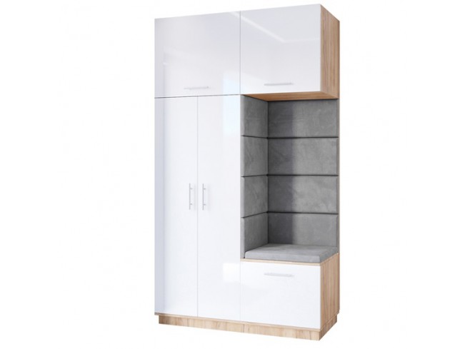 Szafa garderoba Milo 4 złoty połysk 150 cm - widok ogólny