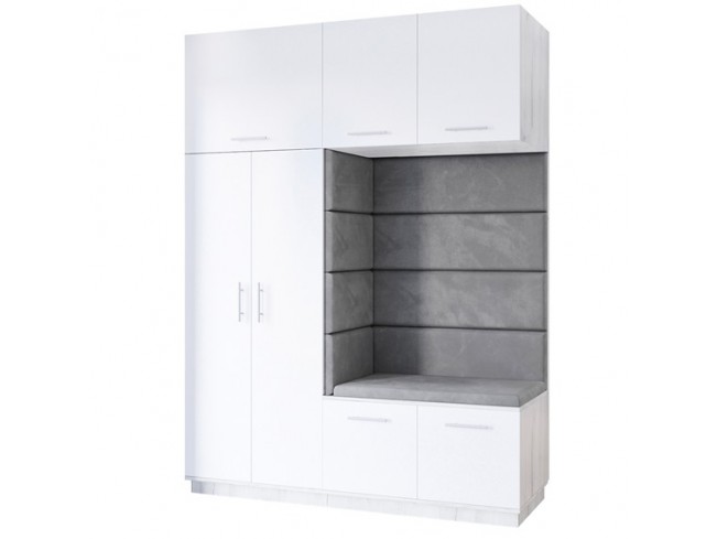 Szafa garderoba Milo 4 biały mat 180 cm - widok ogólny