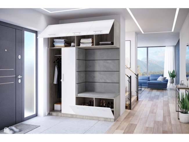 Szafa garderoba Milo 4 szary/mat 180 cm