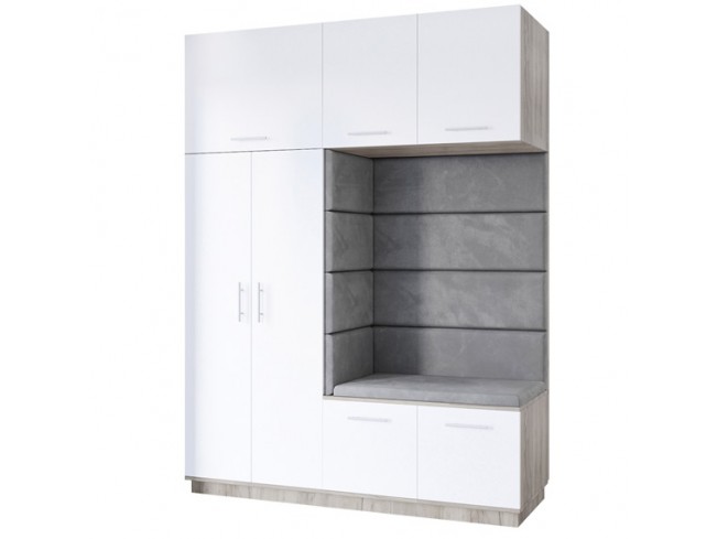Szafa garderoba Milo 4 szary mat 180 cm - widok ogólny