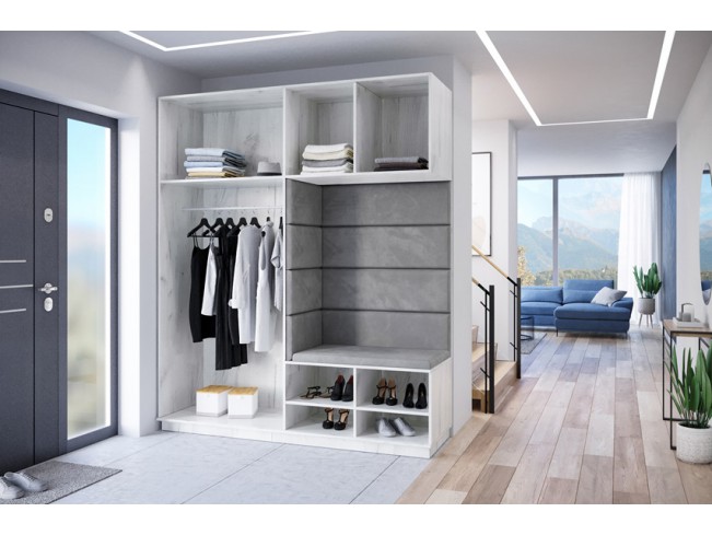 Szafa garderoba Milo 4 biały/połysk 180 cm