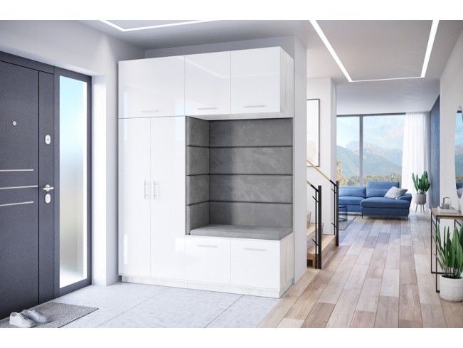 Szafa garderoba Milo 4 biały/połysk 180 cm