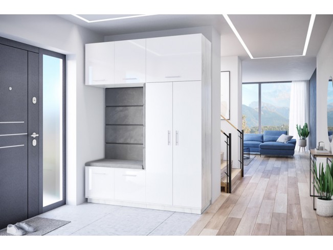 Szafa garderoba Milo 4 biały/połysk 180 cm