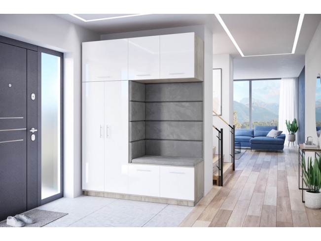 Szafa garderoba Milo 4 szary/połysk 180 cm