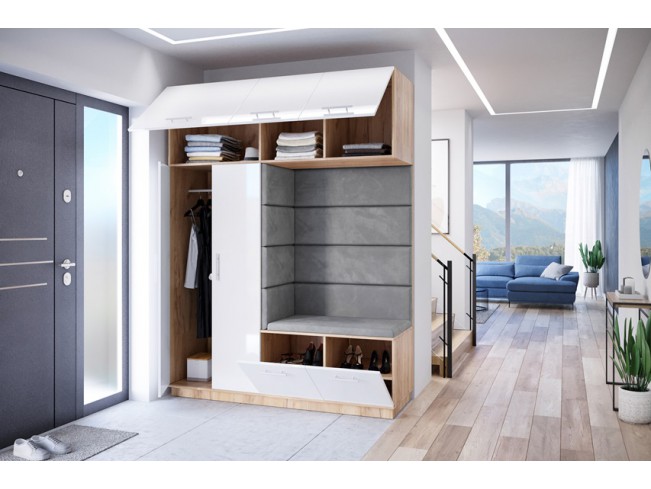 Szafa garderoba Milo 4 złoty/połysk 180 cm